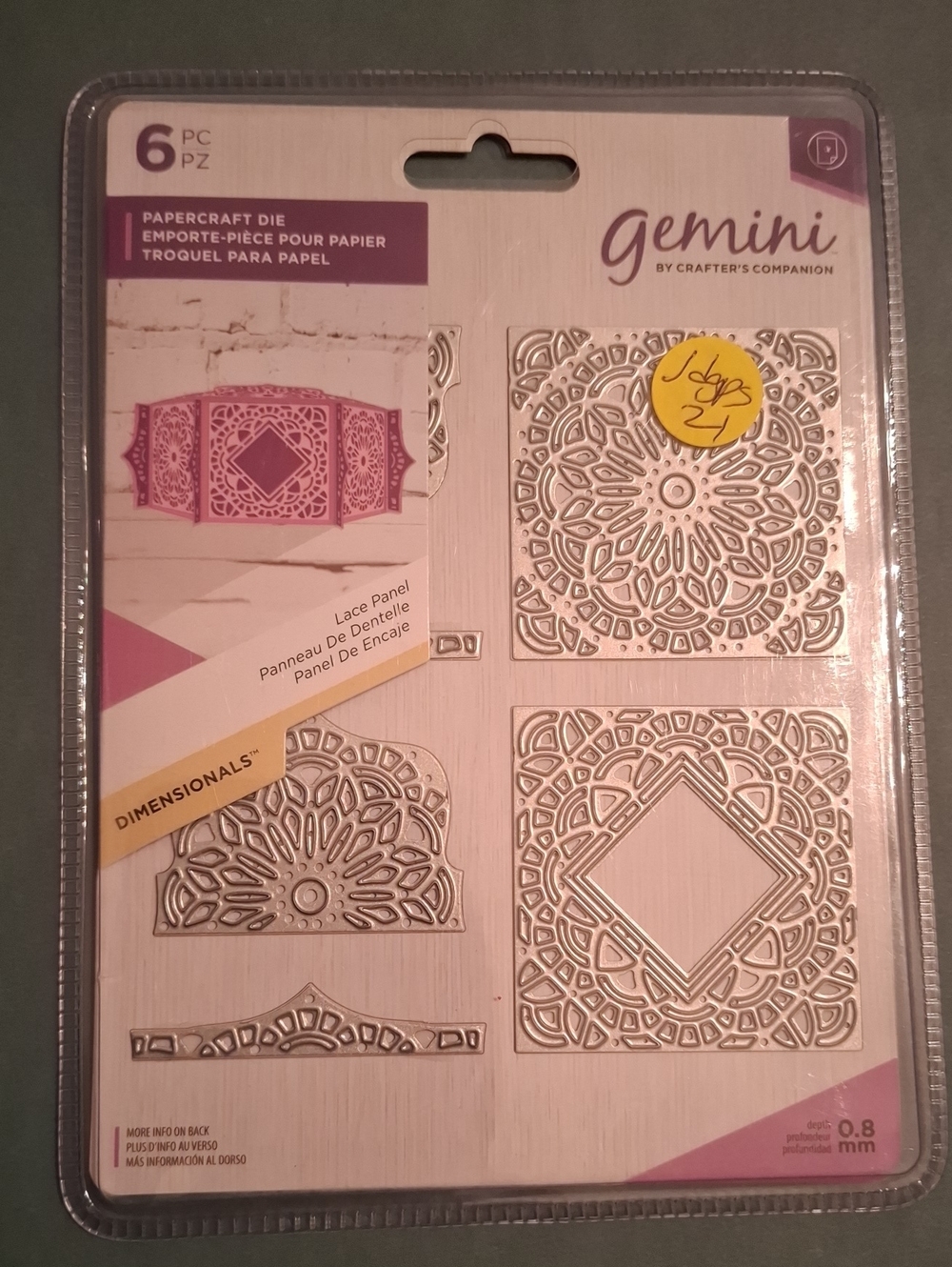 Lace Panel Papercraft Die - Pink Accent